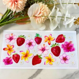 Strawberry Floral | 16 oz UV DTF Wrap