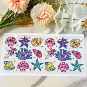 Colorful Shells | 16 oz UV DTF Wrap