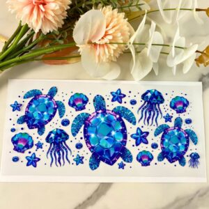 Rhinestone Turtles | 16 oz UV DTF Wrap