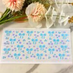 Blue Bow Floral | 16 oz UV DTF Wrap