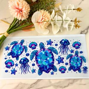 Rhinestone Turtles | 40 oz UV DTF Wrap