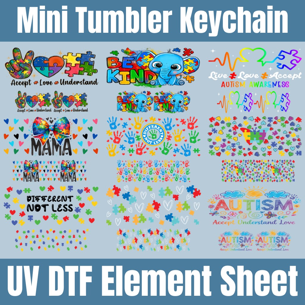 Autism Awareness Mini Tumbler | Element Sheet
