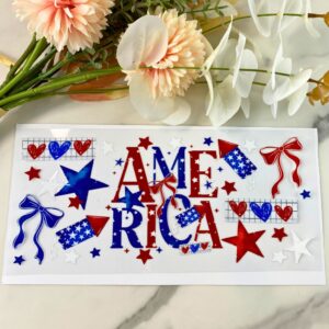 America Bows and Stars2 | 16 oz UV DTF Wrap