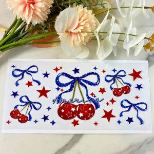 America Cherries | 16 oz UV DTF Wrap