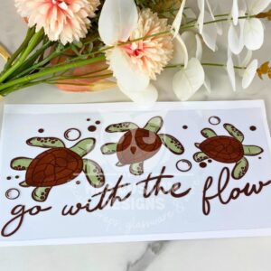 Turtles go with the flow | 16 oz UV DTF Wrap