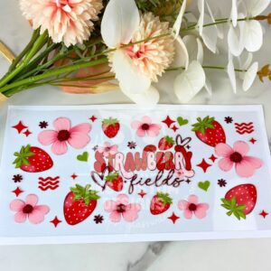 Strawberry Fields | 16 oz UV DTF Wrap