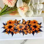 Sunflower Butterfly Floral | 16 oz UV DTF Wrap