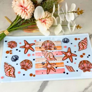 Sea Shells | 40 oz UV DTF Wrap